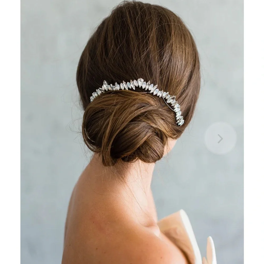 Brides & Hairpins Crystal Hair Accessory Delphinia Halo Comb - Picture 5 of 5